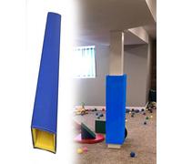 Protector de poste de espuma para postes de sótano, almohadilla de choque de portería de baloncesto en interiores y exteriores, protector de poste de estacionamiento de fútbol (azul, 8.5 x 8.5