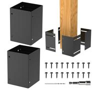 Protector de postes, protectores de base de postes inoxidables, rango ajustable de 3.3 a 6 pulgadas, soporte impermeable para valla de madera, buzón, pérgolas, cenadores, barandillas de terrazas de