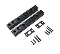 Protector de puerta de acero inoxidable de 6 pulgadas con pestillo de palanca para vallas, jambas, patios, puertas de madera y compuestas, paquete de 2 con placas de impacto y tornillos