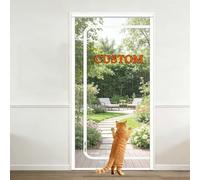 Protector de puerta de protección para gatos y mascotas con cremallera, mosquitera autoadhesiva, mosquitera, puerta mosquitera antimosquitos, puerta de red de aislamiento de pájaros y gatos a prueba
