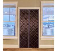 Protector de Puerta Magnético, 100x200cm Aislante Termico Puerta Cierre MagnéTico Cortina Cierra AutomáTicamente Instalación, para Pasillos Puertas Balcones(Café)