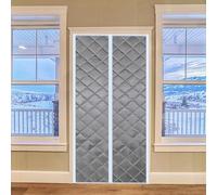 Protector de Puerta Magnético, 160x180cm Aislante Termico Puerta Cortinas Aislantes Termicas Térmica y Aislante a Prueba de Viento, para Puertas Correderas, de Patio(Gris)