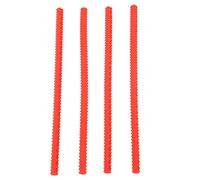 Protector de rejilla para horno, cubierta de borde de silicona resistente al calor, accesorios para horno, cocina y restaurante, 4 Uds. (Roja)