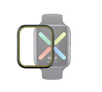 Protector de Reloj LLD for OPPO Watch 46mm Smart Watch Funda Protectora TPU, Color: Negro + Amarillo Protector de Pantalla de Vidrio Templado de teléfono móvil