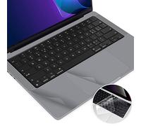 Protector de reposamanos 3 en 1 para MacBook Pro de 16 pulgadas M2 M1 Pro/Max Chip 2023-2021 modelo A2485 A2780 con cubierta de trackpad, calcomanía de soporte de palma con cubierta para teclado, gris