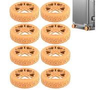 Protector de Rueda De Bolsa, Fundas De Ruedas De Silicona AntiRuido | 8x Zapatos Repuestos Ruedas, Protector Roll Con Textura Floral, Accesorios para Equipaje, Orange, verwijzen naar de beschrijving