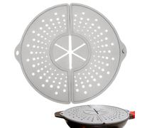 Protector de salpicaduras de silicona - Tapa perforada para sartenes y ollas | Pantalla de multiusos, deflector y protector contra salpicaduras, 35,5 x 32 cm, lavable, protectores de