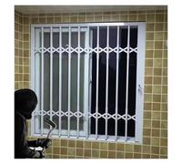 Protector de seguridad para ventana al aire libre, riel de seguridad horizontal plegable para ventana de bahía y dormitorio, ajustable de 32 a 67 pulgadas de ancho, protección contra robo para