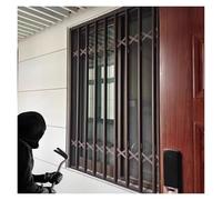 Protector de seguridad para ventanas al aire última intervensión, riel de seguridad horizontal plegable para ventana de bahía, recámara, lofts - ajustable de 32 a 67 pulgadas de ancho, café, 36 x 51