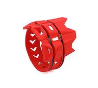Protector de silenciador de escape de motocicleta, TOTMOX suciedad de motocicleta con correas de instalación, protección de goma duradera Tubo de escape resistente al calor Anillo antiquemaduras rojo