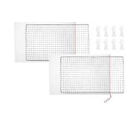 Protector de skimmer de piscina de acero inoxidable con red de malla, para protección de desechos de hojas para piscinas, protección de filtro resistente a la corrosión con cordón, paquete de 2