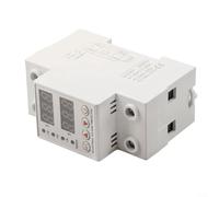 Protector de sobretensión ajustable de 40 A/63 A, montaje en riel DIN, dispositivo de protección de bajo voltaje con temporizador de retardo para seguridad eléctrica en el hogar, blanco (63 A)
