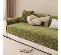 Protector de sofá gigante de 14 plazas, chenilla suave, antideslizante, lavable, para grandes hogares y familias del Reino Unido, verde, 90 x 210 cm