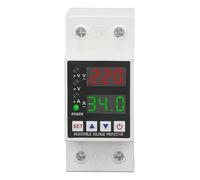 Protector de Subtensión y Sobretensión con Pantalla Dual AC230V Límite de Corriente con Retardo Interruptor de Reinicio Automático (63A)