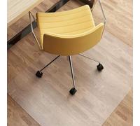 Protector de suelo de vinilo para silla de oficina, transparente, 100 x 110 cm, duradero, antideslizante, ideal para suelos de madera y moqueta