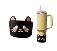 Protector de suelo para Stanley Cup 40 oz - Funda de silicona con diseño de gato - Protección antideslizante - Botas de suelo - Cute Copa inferior para vaso - Accesorios para Stanley Cup 40oz (gato