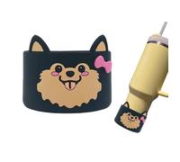Protector de suelo para Stanley Cup 40 oz - Funda de silicona con diseño de perro - Protección antideslizante - Botas de suelo - Cubitera inferior para vaso - Accesorios para Stanley Cup 40oz