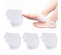 Protector de Talon, 4 Pares Talon Gel para Hombres y Mujeres, Transpirable Protector Talon Silicona, Para el Aquiles, Fascitis Plantar, Espolones Tacón, Alivia el Dolor de Talón - Unisex