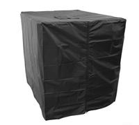 Protector de tanque de agua IBC resistente a los rayos UV, cubierta de lluvia de tela 210D con puerta de cremallera para tanques de 300L y 600L, negro (600L 120 * 80 * 100 cm)