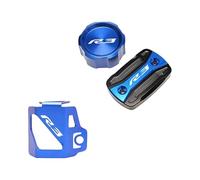 Protector De Tapa De Cilindro De Líquido De Freno Delantero Y Trasero Compatible con YZF R3 2015-2022 Tapones Aceite Freno Motocicleta(Azul)