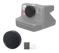 Protector de tapa de lente para Polaroid NOW 2/3/NOW + 2/3 de aleación de aluminio, antipolvo, antiarañazos, impermeable, protector de parasol (negro)