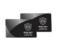 Protector de tarjetas RFID contactless, Anti NFC Bloqueo - Blocker Card - tarjeta de bloqueo de escáner y lectores para billeteras y pinzas para billetes - 2 piezas - Regalos Originales Navidad