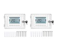 Protector de Termostato Universal con Cerradura y Llave,Funda de Termostática Transparentes Acrílicos Montados en la Pared,Caja de Bloqueo con Llave,Protección Termostática para Pared (2)
