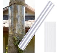 Protector de tronco reutilizable para árbol de iguana, árbol de plástico suave para barrera de escalada, cubierta de corteza de PET transparente con cinta, alimañas al aire libre y película para