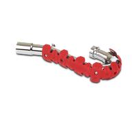 POLISPORT 8483700004 - ARMADILLO HEAD protector de escape universal para motos de 4 tiempos de 22cm combina acero inoxidable y elastómero ligero resistente a altas temperaturas en color rojo