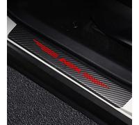 Protector De Umbral De Puerta De Coche, Pegatinas De Umbral De Fibra De Carbono, 4 Piezas para Mitsubishi ASX Rojo, Tiras De Protección De Umbral Antiarañazos, Accesorios De Protectores De Entrada