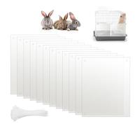 Protector de valla para jaula de mascotas, paquete de 12 paneles de plástico transparente para jaula de conejo, panel lateral de recinto para hámster de cobayas, evita que la arena salga de la jaula