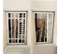 Protector de ventana ajustable de 50 x 210 cm, plegable, con cerradura, antirrobo, ventana abierta (125 x 150 cm (ancho x alto 127 x 150 cm)