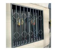 Protector de ventana de aluminio, diseño plegable telescópico Push-Pull, barrera de seguridad for niños, rejilla de ventana antirrobo antirrotura(120x120cm)