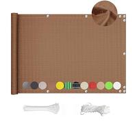 Protector de viento para balcón exterior, 150 x 100 cm, resistente a los rayos UV, impermeable, para patio, jardín, terraza, valla, color marrón, solución de sombra para exteriores