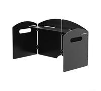 Protector de viento portátil para estufa de camping con diseño plegable de varios tamaños y aleación de hierro y zinc para una llama estable y una cocina eficiente al aire libre (cuatro pliegues)