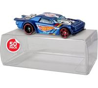 Protector de vitrina compatible con Hot Wheels 1/64, fundidos a presión de tamaño estándar, protector PET de 0.45 mm, paquete de 50 organizadores de almacenamiento de autos de juguete