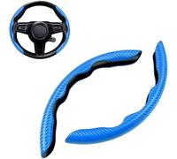 Protector de Volante de Fibra de Carbono, para Fiat Freemont 2012-2023 2024 5-Sitzer Luxus Funda Antideslizante y Segmentada,Blue/A