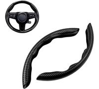 Protector de Volante de Fibra de Carbono, para Fiat Freemont 2012-2023 2024 5-Sitzer Luxus Funda Antideslizante y Segmentada,Black/C