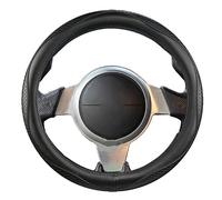 Protector de Volante para Tesla Roadster DarkStar 2008-2012, Funda de Volante de Cuero Genuino con Relieve Antideslizante, Accesorios para automóvil. Color: Negro-rojo3(Negro1)