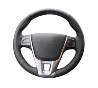 Protector de Volante para Volvo V40 XC60 S60 LV60 S80L Cubiertas de dirección Cosidas a Mano Protector de Cuero Artificial para Volante de Coche Funda de Volante(Black Thread)