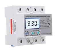 Protector de Voltaje 230V/400VAC Protector de Sobretensión y Subtensión Ajustable Multifuncional con LCD Trifásico Reinicio Automático Protector STVP-932 (50A)