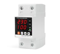 Protector de voltaje 2P, 100 A CA 230 V ajustable, protector de corriente de bajo voltaje, protector de sobretensión, voltímetro estabilizador de corriente con pantalla LED vívida para electricidad