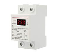 Protector de Voltaje, Dispositivo de Protección de Sobretensión Y Subtensión con Recuperación Automática, 230V 40A, con Pantalla de Voltaje Y Luz Indicadora, En Riel DIN