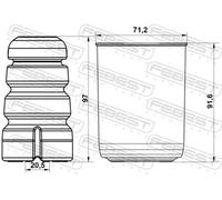Protector del amortiguador Eje delantero ADSHB-Q5F-KIT FEBEST para AUDI PORSCHE