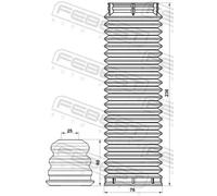 Protector del amortiguador Eje delantero FDSHB-FOCIIIF-KIT FEBEST para FORD