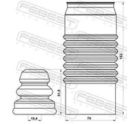 Protector del amortiguador Eje delantero MZSHB-GYF-KIT FEBEST para MAZDA 6 Sedán