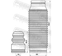 Protector del amortiguador Eje trasero KSHB-CERR-KIT FEBEST para HYUNDAI KIA