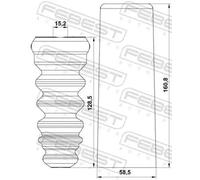 Protector del amortiguador Eje trasero VWSHB-GOLVIR-KIT FEBEST para AUDI VW SEAT