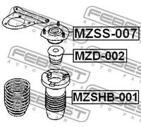 Protector del amortiguador neumático Eje delantero MZSHB-001 FEBEST para MAZDA