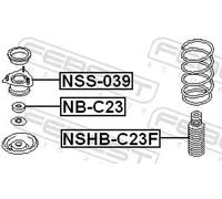 Protector del amortiguador neumático Eje delantero NSHB-C23F FEBEST para NISSAN